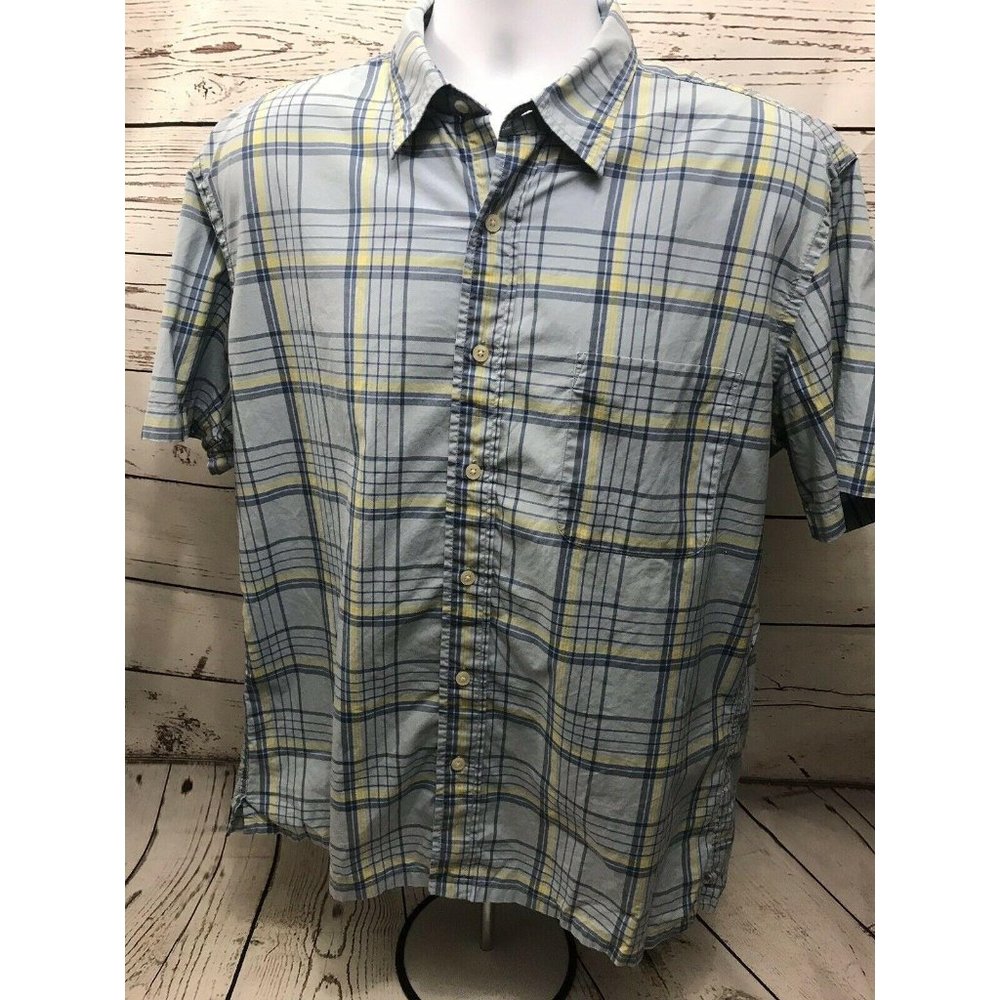 J Crew Short Sleeve Plaid Button Down Shirt Size L